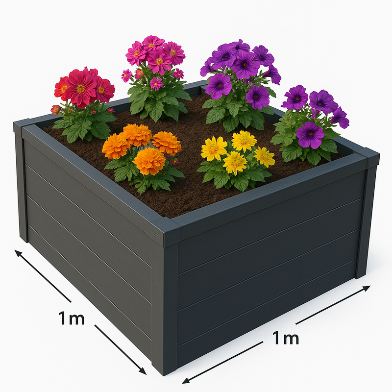Visoka vrtna greda 1x1m (višina 570mm) 3 lamele