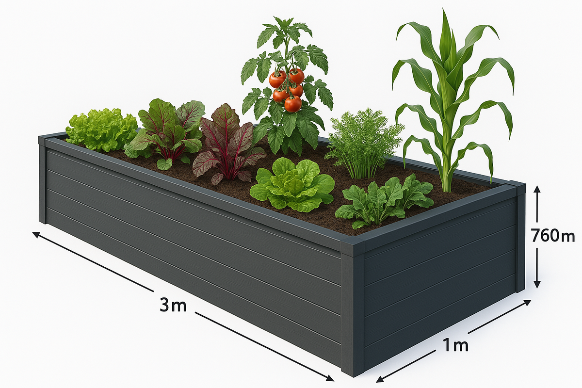 Visoka vrtna greda 3m x1m (višina 760mm) 4 lamele